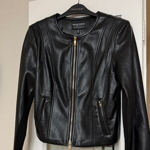 Frank Lyman Design Sleek Black Leather Jacket